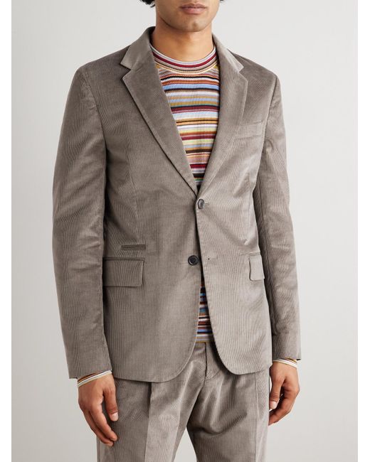 Paul Smith Gray Cotton-Blend Corduroy Blazer for men