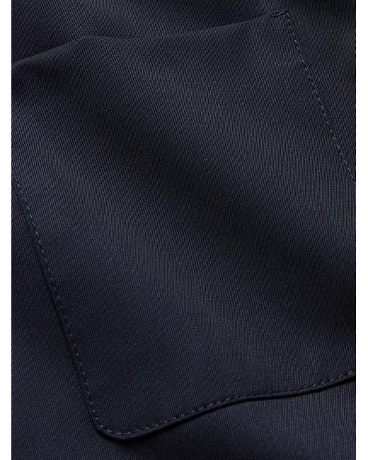 Barena Blue Virgin Wool-blend Gabardine Overshirt for men
