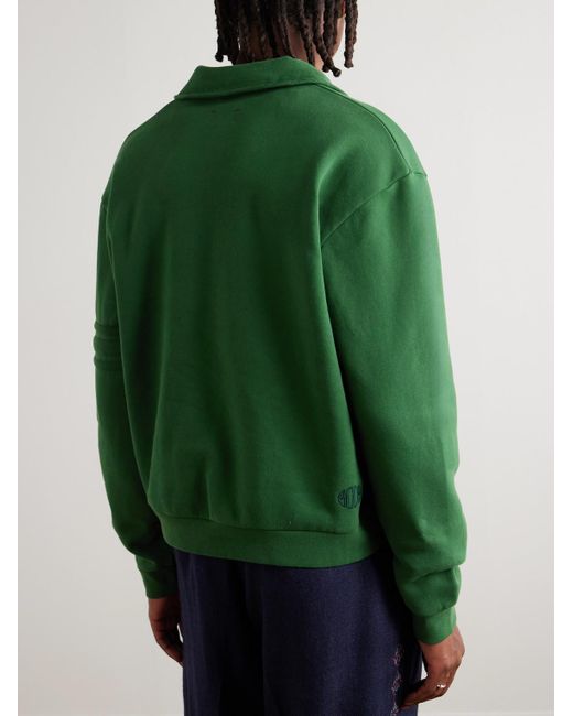 Bode Green Crew Appliquéd Cotton-jersey Sweatshirt for men