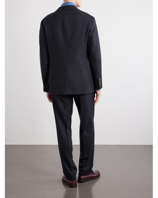 Brunello Cucinelli Blue Virgin Wool Suit Jacket for men