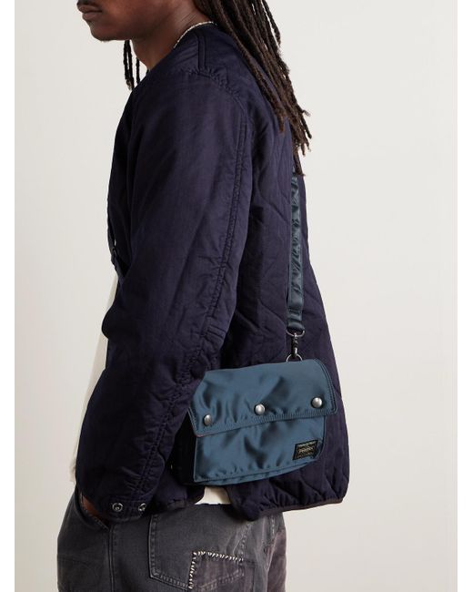 Porter-Yoshida and Co Blue Tanker Envelope Nylon Belt Bag for men