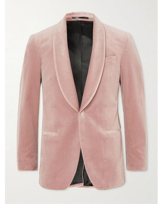 Mr P. Pink Cotton-blend Velvet Tuxedo Jacket for men