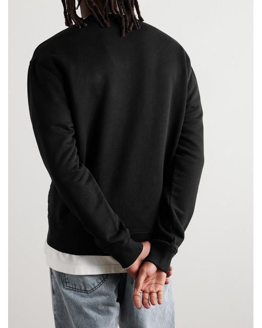 AMI Blue Ami De Coeur Logo-Embroidered Cotton-Blend Jersey Sweatshirt for men