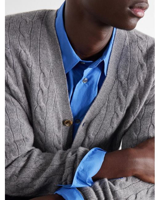 Polo Ralph Lauren Gray Wool And Cashmere-Blend Cardigan for men