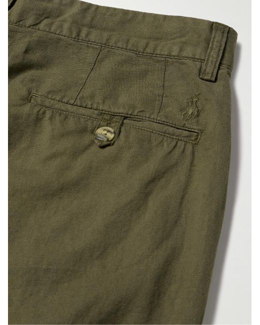 Polo Ralph Lauren Green Straight-leg Linen And Cotton-blend Trousers for men