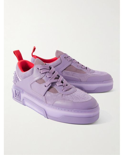 Sneakers in pelle di Christian Louboutin in Purple da Uomo