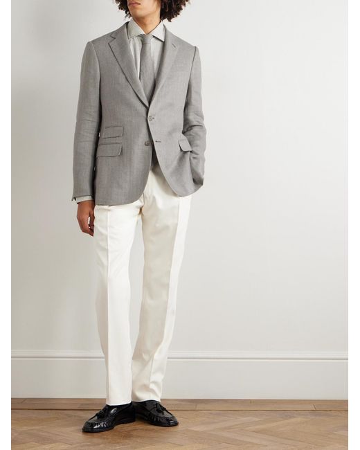 Ralph Lauren Gray Kent Herringbone Linen for men