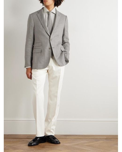 Ralph Lauren Gray Kent Herringbone Linen for men