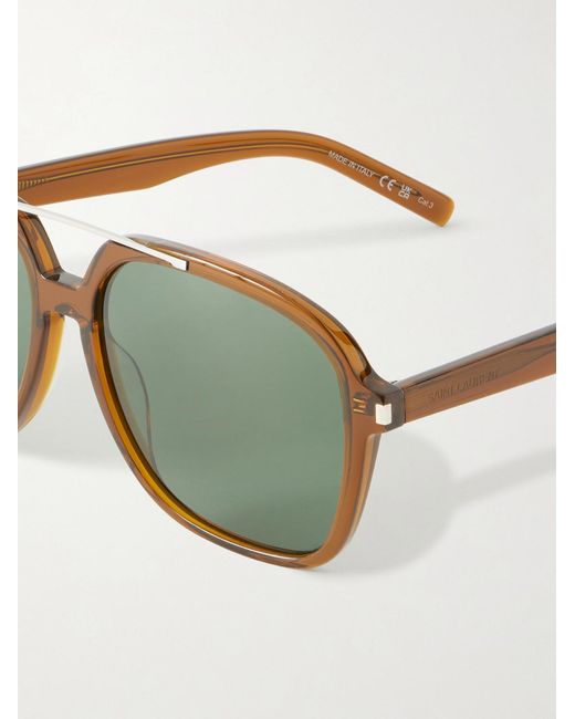 Saint Laurent Green Square-frame Acetate Sunglasses for men
