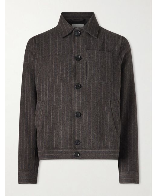 Oliver Spencer Black Buffalo Striped Wool-Blend Jacket for men