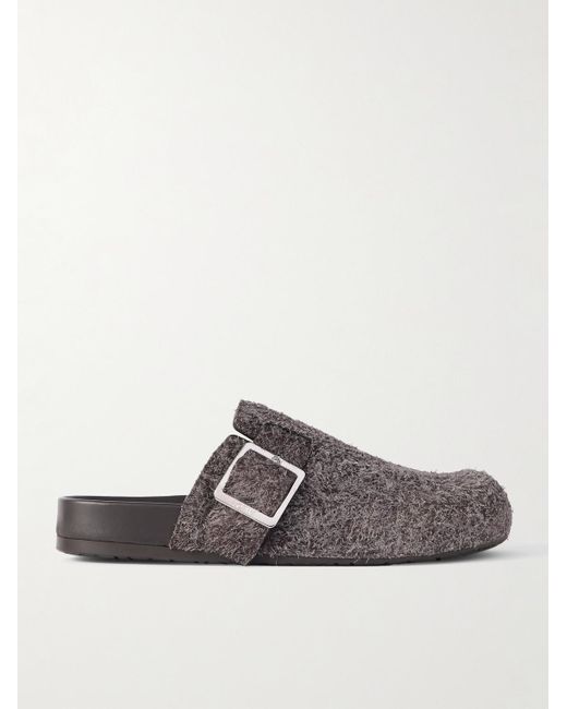 Loewe Brown Brushed-Suede Clogs for men