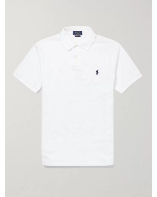 Polo Ralph Lauren White Slim-Fit Cotton-Piqué Polo Shirt for men