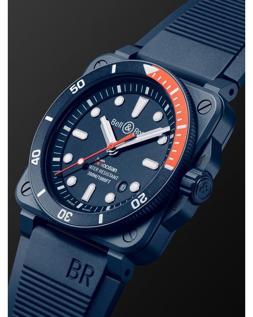 Bell & Ross Blue Br 03-92 Diver Tara Limited Edition Automatic 42mm Ceramic And Rubber Watch for men
