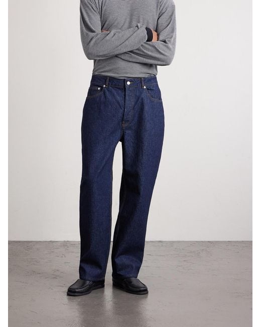 Officine Generale Blue Straight-leg Jeans for men