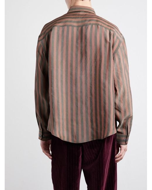Enfants Riches Deprimes Brown Henri's Everyday Striped Cupro Shirt for men