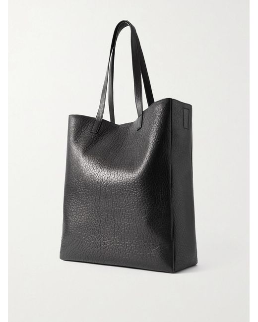 Saint Laurent Black Full-Grain Leather Tote Bag for men