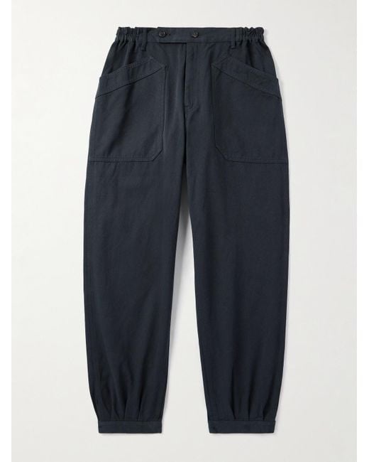 Visvim Blue Carrol Tapered Cotton-Twill Trousers for men
