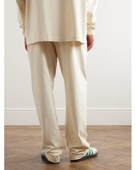 Fear Of God Natural Logo-appliquéd Cotton-jersey Pyjama Trousers for men