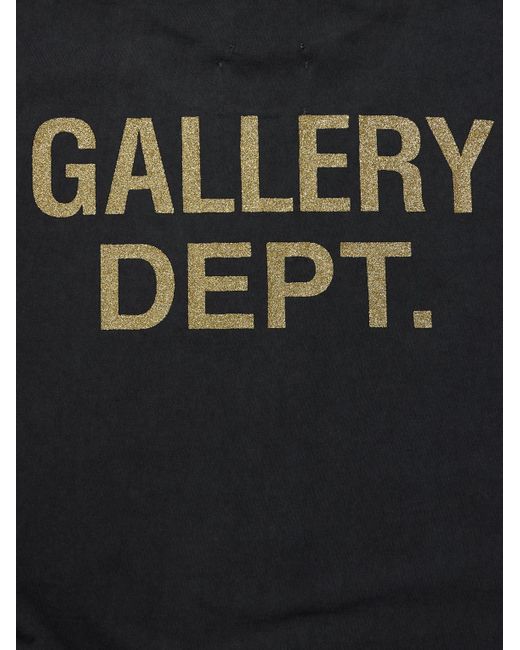 GALLERY DEPT. Black Biker Dog Glittered Printed Cotton-jersey T-shirt for men