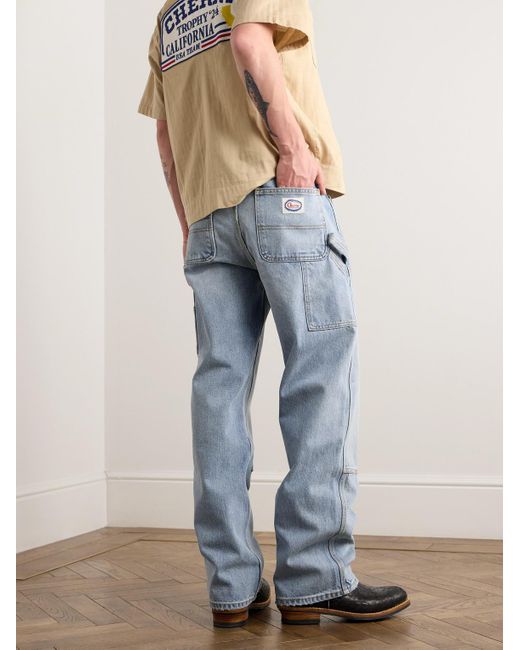 CHERRY LA Blue Wide-leg Panelled Jeans for men