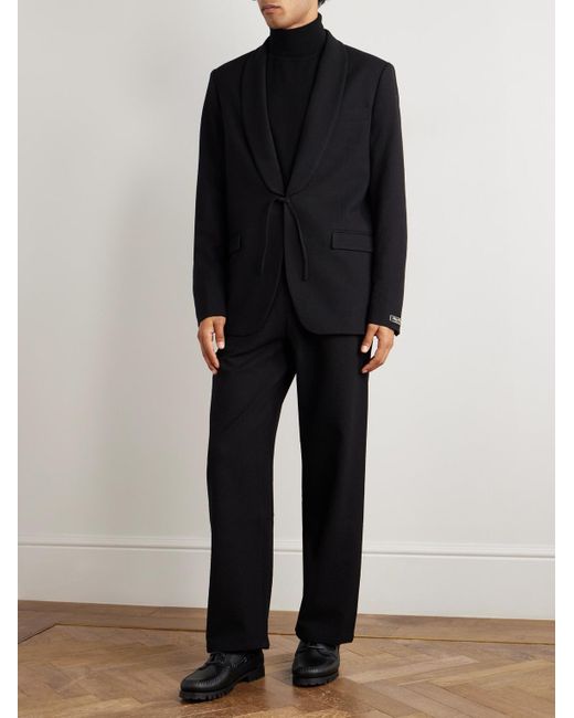 A Kind Of Guise Black Shinji Textured-Woven Suit Jacket for men