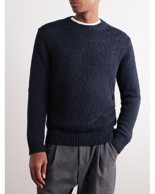 Agnona Blue Cotton And Silk-blend Sweater for men
