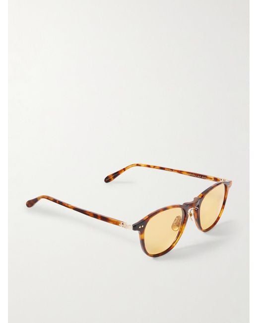 Garrett Leight Natural Hampton J Sun Round-Frame Tortoiseshell Acetate Sunglasses for men