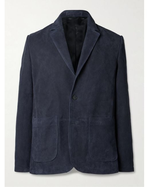 Mr P. Blue Suede Suit Jacket for men