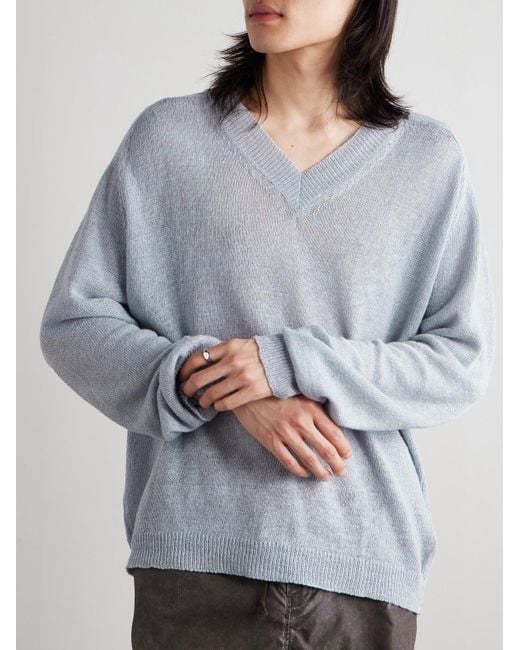 Our Legacy Rue Pullover aus einer Leinen-Baumwollmischung in Blue für Herren