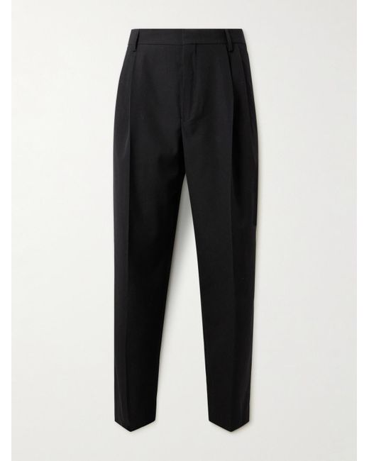 Dries Van Noten Black Pleated Wool Trousers for men