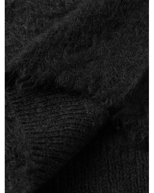 Brushed Mohair And Wool-Blend Sweater di Auralee in Black da Uomo