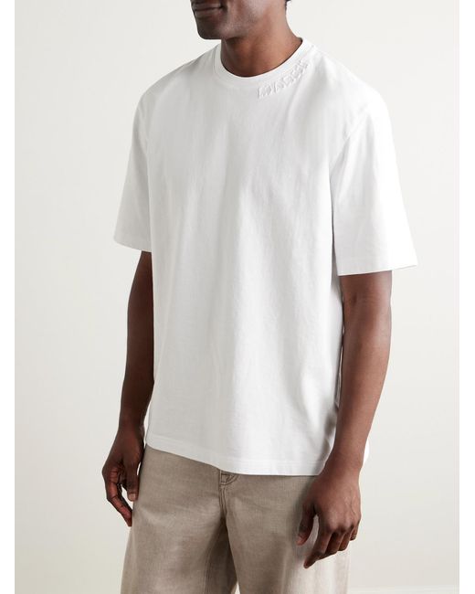 Marni White Logo-Appliquéd Cotton-Jersey T-Shirt for men