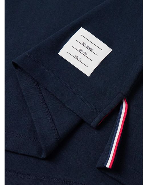 Thom Browne Blue Striped Cotton-Jersey T-Shirt for men