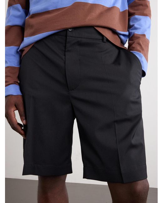 Moncler Blue Straight-Leg Gabardine Shorts for men