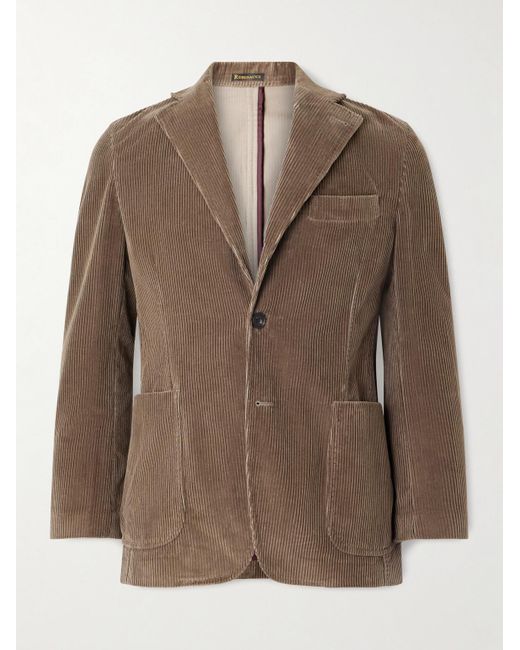 Rubinacci Brown Cotton-Corduroy Blazer for men