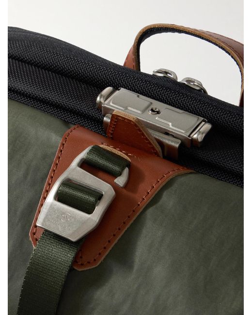 Master Piece Green Bump L Canvas And Leather-Trimmed Cordura Nylon Backpack for men