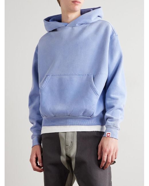 CHERRY LA Horsepower Hoodie aus Baumwoll-Jersey mit Logostickerei in Stückfärbung in Blue für Herren