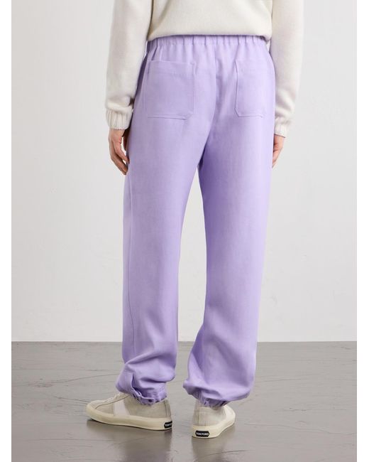 God's True Cashmere Purple Linen Drawstring Sweatpants for men
