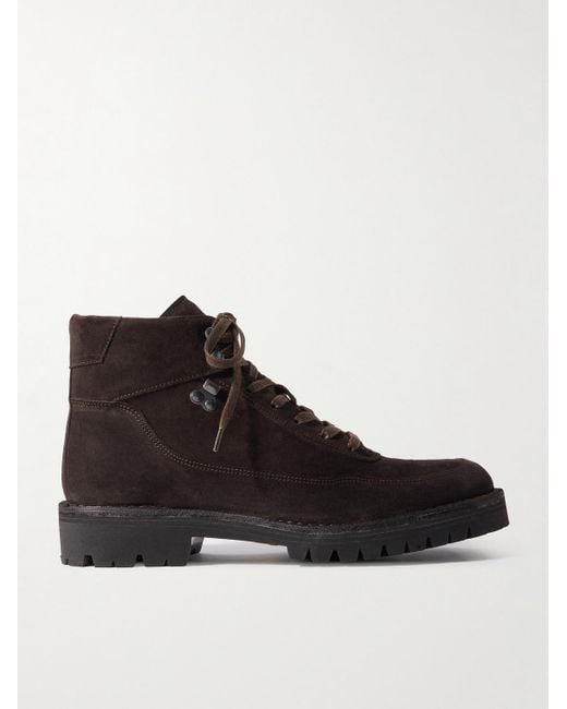 Mr P. Black Suede Lace-Up Boots for men