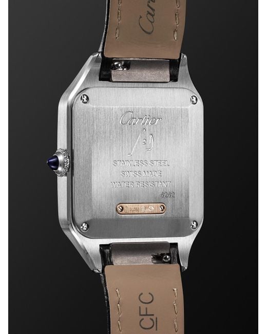 Cartier Black Santos-Dumont Small 18-Karat Rose And Stainless Steel Watch, Ref. W2Sa0038 for men
