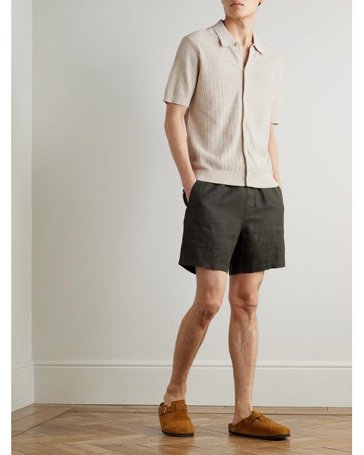 NN07 White Nolan 6695 Textured-Knit Organic Cotton Shirt for men
