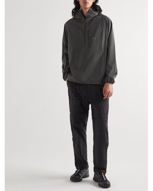 CAYL Gray Flow Logo-print Ripstop Half-zip Hooded Jacket for men