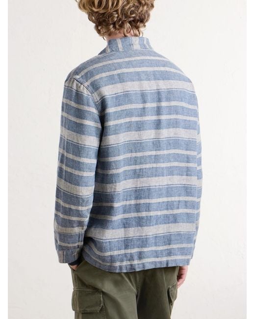 RRL Blue Striped Linen Shirt for men