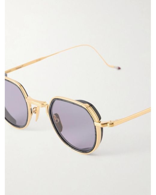 Jacques Marie Mage Metallic Dixon Round-frame Gold-tone Metal Sunglasses for men