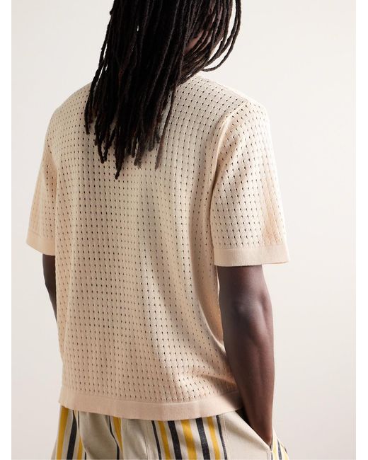 Corridor NYC Natural Pointelle-Knit Mercerized Pima Cotton Shirt for men