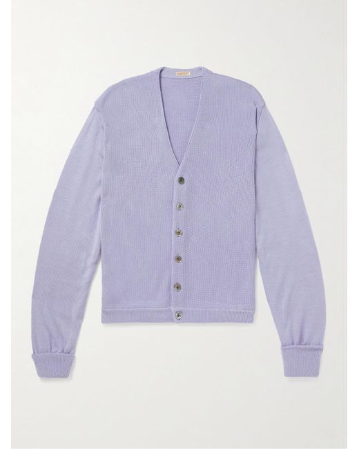 Kapital Purple Intarsia Knitted Cardigan for men
