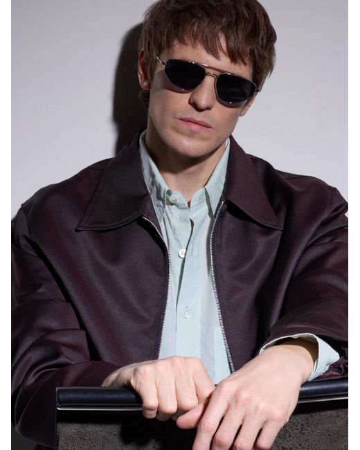 Oliver Peoples Blue Jil Sander Aviator-Style-Tone Sunglasses for men