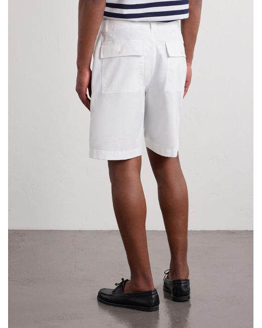 Ralph Lauren White Straight-Leg Stretch-Cotton Twill Shorts for men