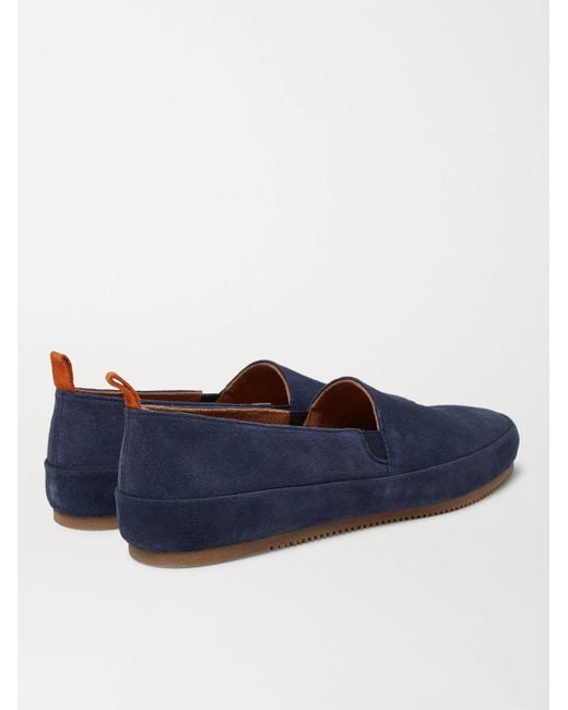 Mulo Blue Suede Loafers for men