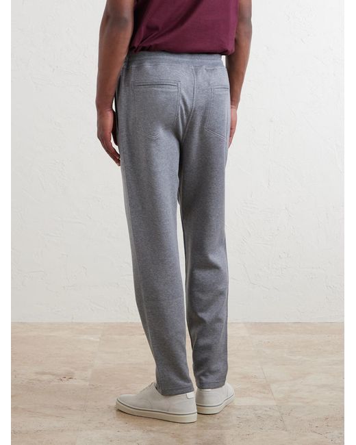 Brunello Cucinelli Gray Tapered Cotton, Cashmere And Silk-Blend Jersey Sweatpants for men